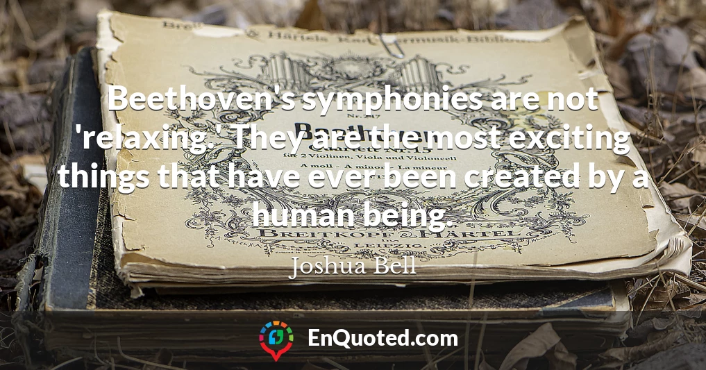 Beethoven's symphonies are not 'relaxing.' They are the most exciting things that have ever been created by a human being.