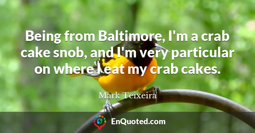 Being from Baltimore, I'm a crab cake snob, and I'm very particular on where I eat my crab cakes.
