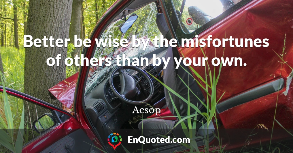 Better be wise by the misfortunes of others than by your own.