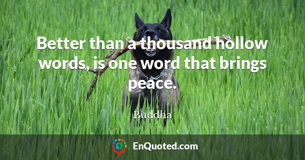 Better than a thousand hollow words, is one word that brings peace.