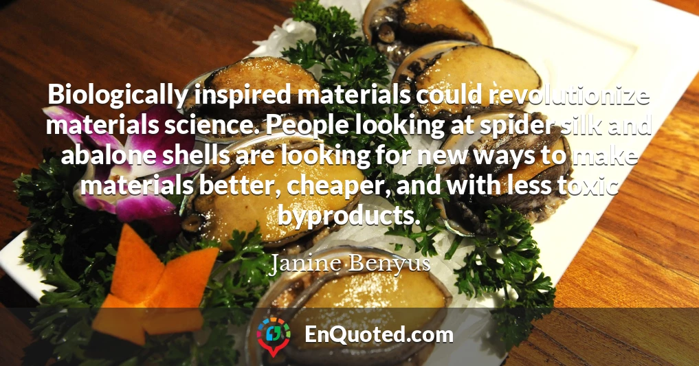 Biologically inspired materials could revolutionize materials science. People looking at spider silk and abalone shells are looking for new ways to make materials better, cheaper, and with less toxic byproducts.