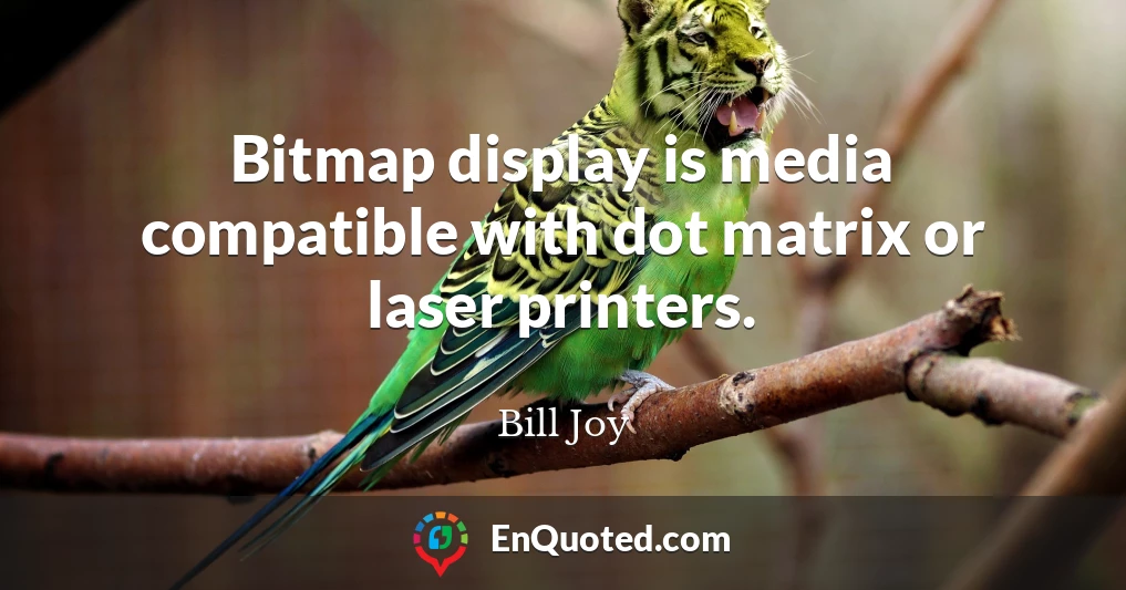 Bitmap display is media compatible with dot matrix or laser printers.