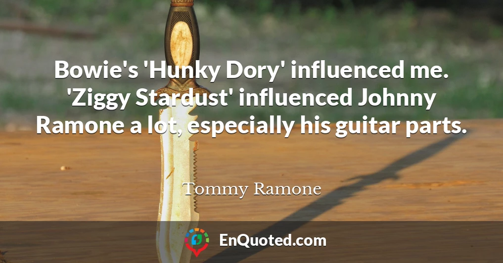Bowie's 'Hunky Dory' influenced me. 'Ziggy Stardust' influenced Johnny Ramone a lot, especially his guitar parts.