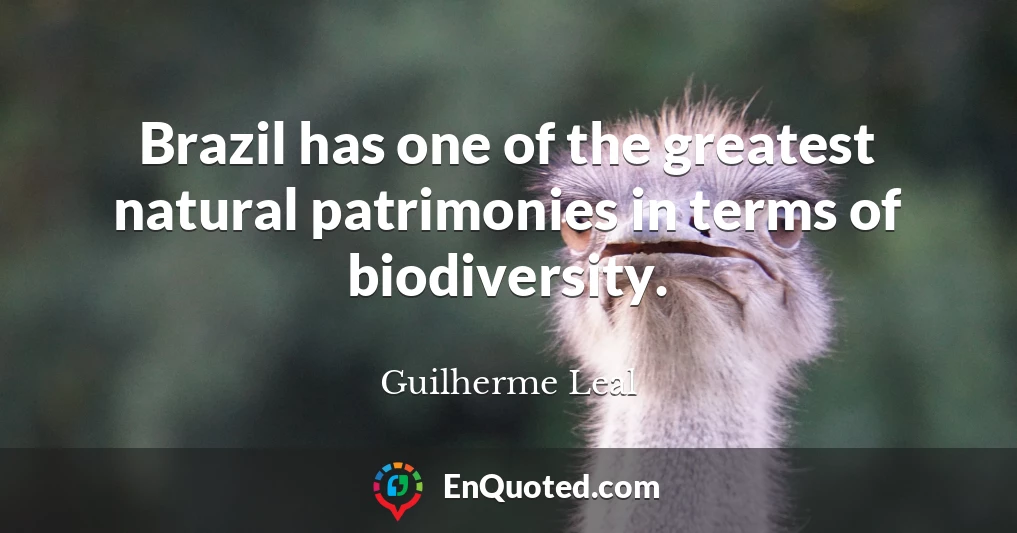 Brazil has one of the greatest natural patrimonies in terms of biodiversity.