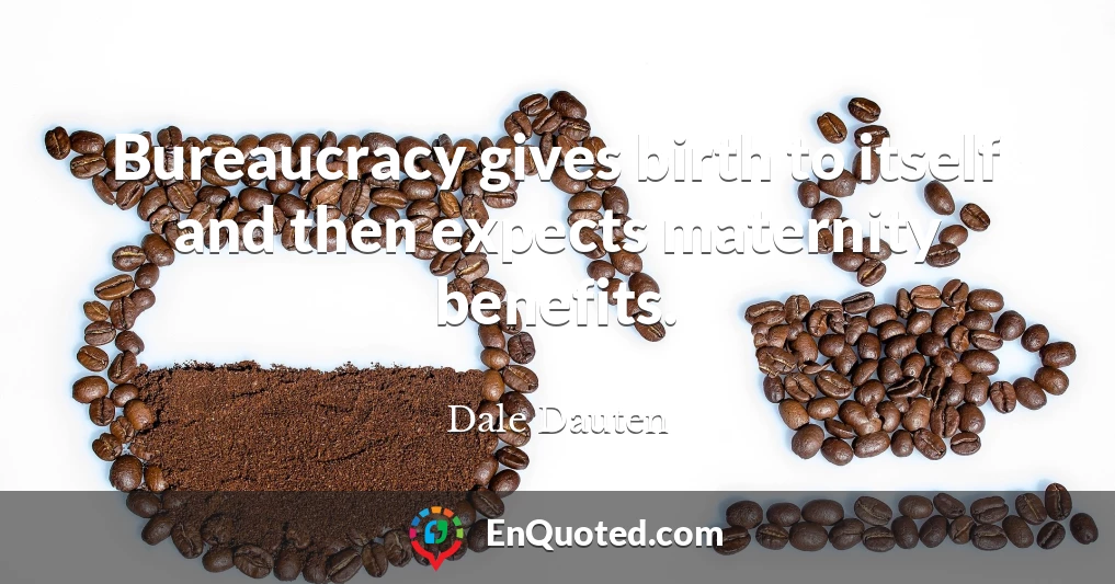 Bureaucracy gives birth to itself and then expects maternity benefits.