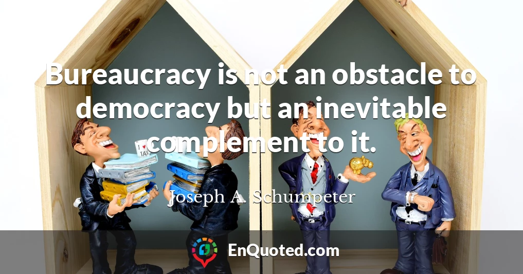 Bureaucracy is not an obstacle to democracy but an inevitable complement to it.