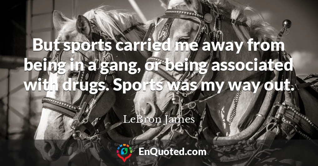 But sports carried me away from being in a gang, or being associated with drugs. Sports was my way out.
