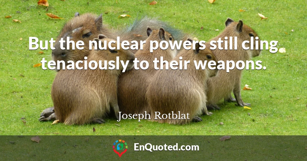 But the nuclear powers still cling tenaciously to their weapons.