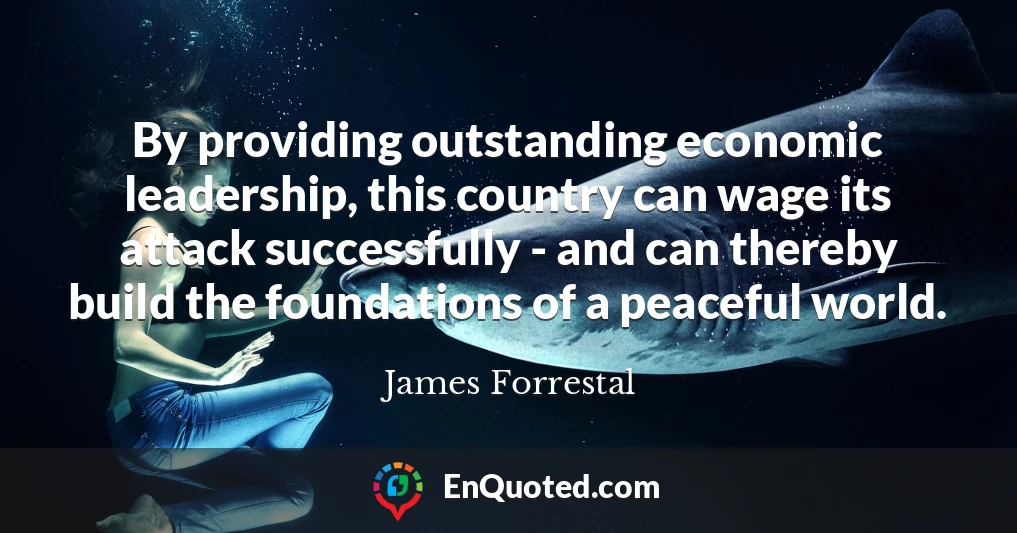 By providing outstanding economic leadership, this country can wage its attack successfully - and can thereby build the foundations of a peaceful world.