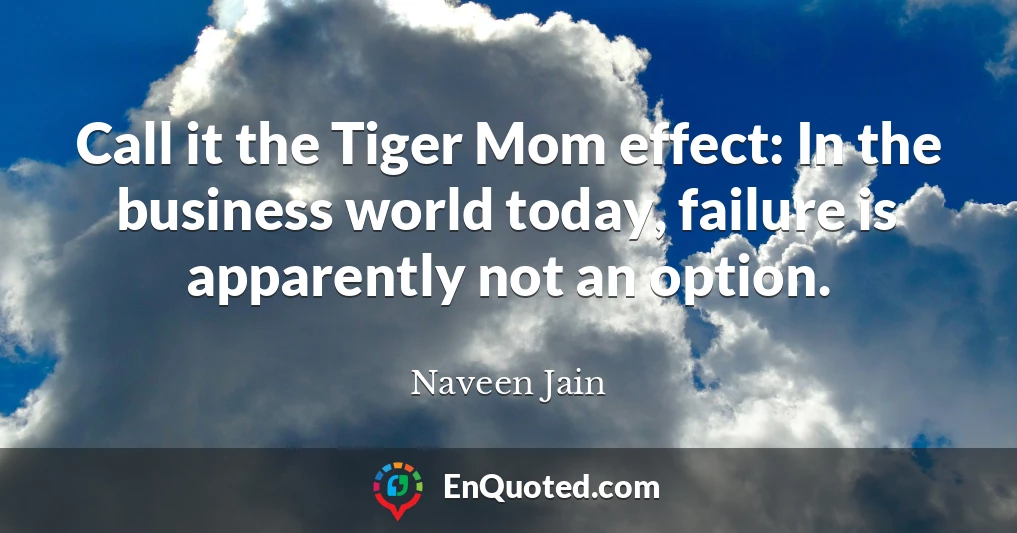 Call it the Tiger Mom effect: In the business world today, failure is apparently not an option.