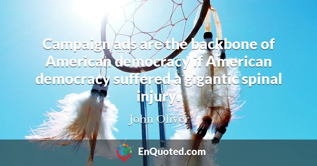 Campaign ads are the backbone of American democracy if American democracy suffered a gigantic spinal injury.