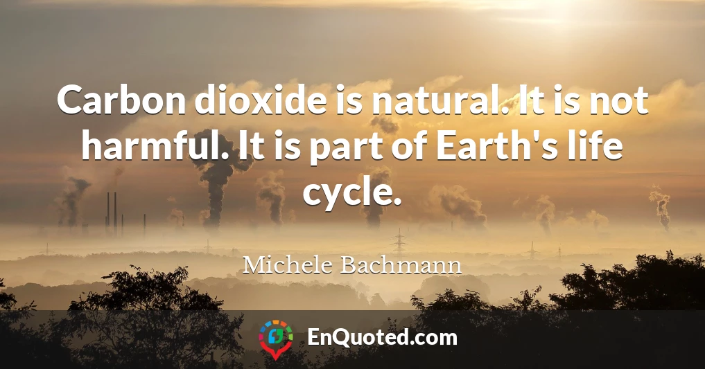 Carbon dioxide is natural. It is not harmful. It is part of Earth's life cycle.