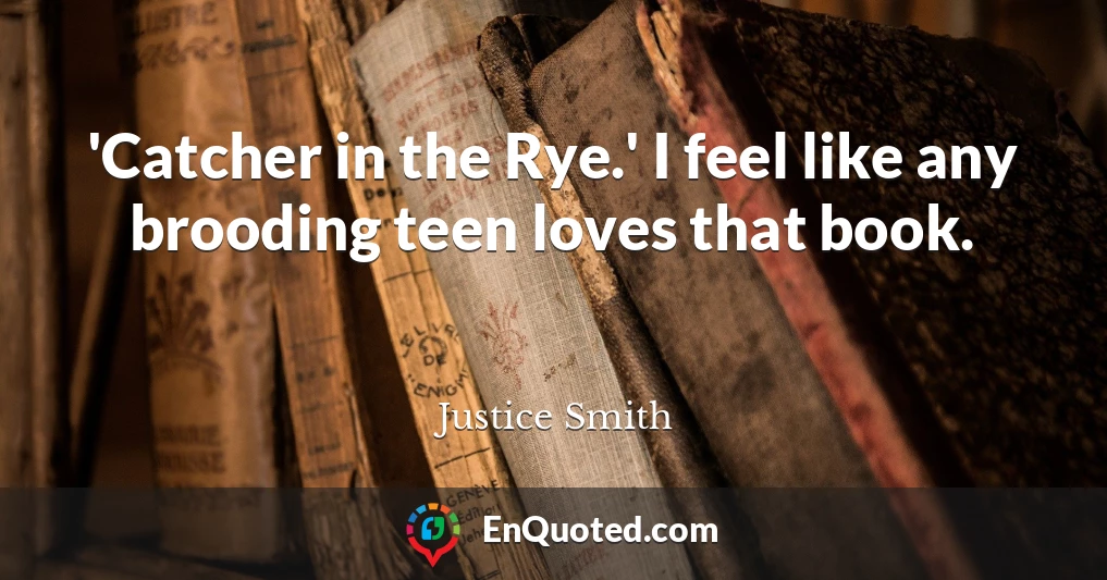 'Catcher in the Rye.' I feel like any brooding teen loves that book.