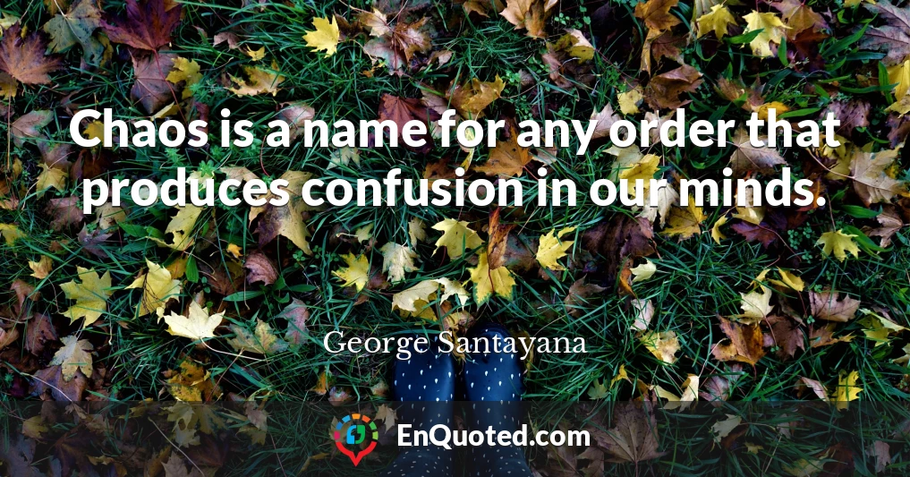 Chaos is a name for any order that produces confusion in our minds.