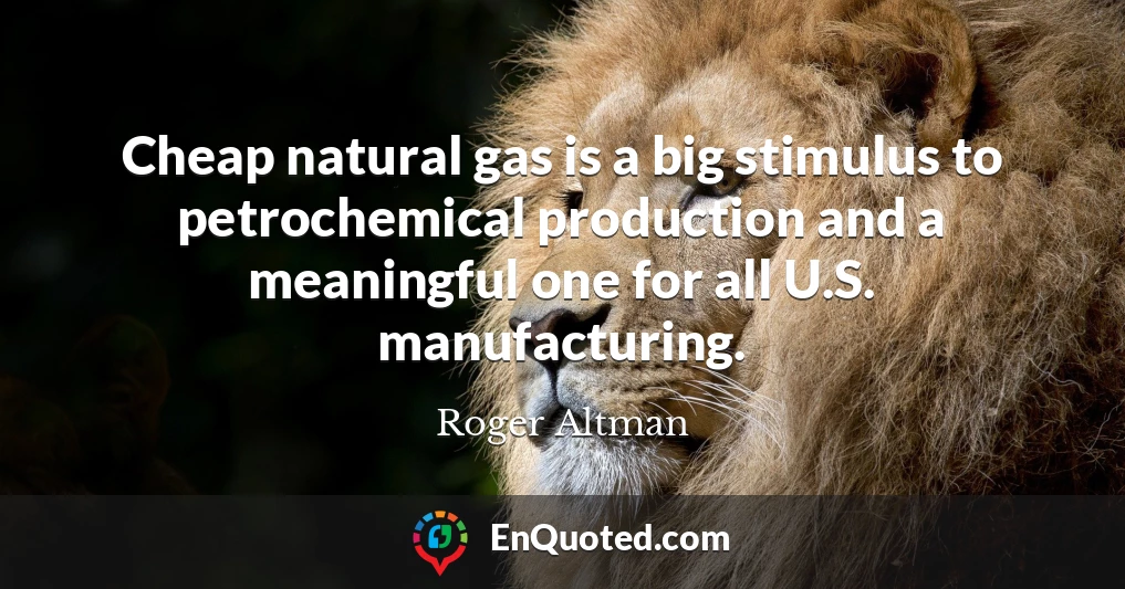 Cheap natural gas is a big stimulus to petrochemical production and a meaningful one for all U.S. manufacturing.