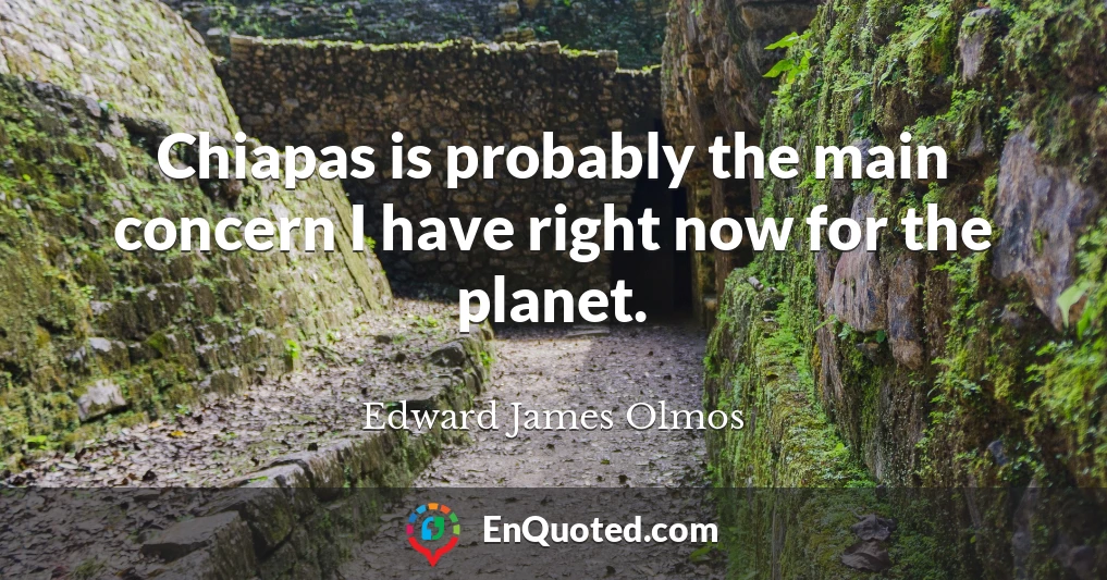 Chiapas is probably the main concern I have right now for the planet.