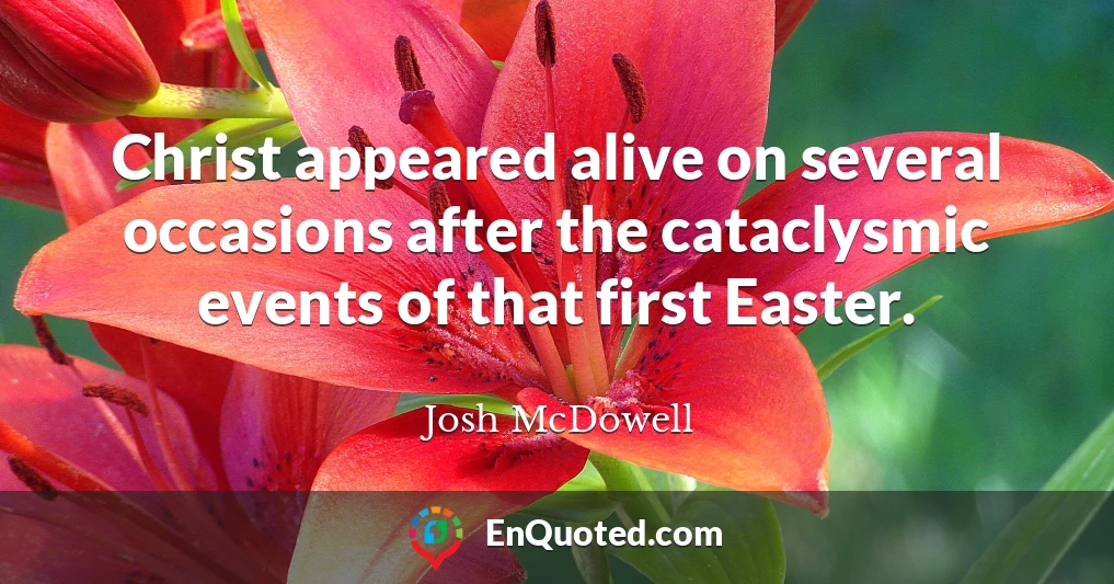 Christ appeared alive on several occasions after the cataclysmic events of that first Easter.