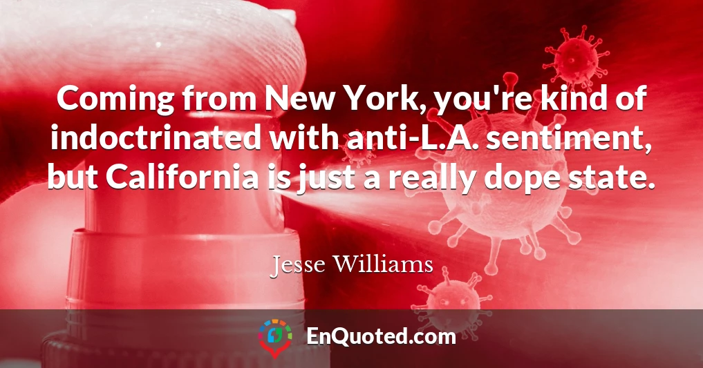 Coming from New York, you're kind of indoctrinated with anti-L.A. sentiment, but California is just a really dope state.