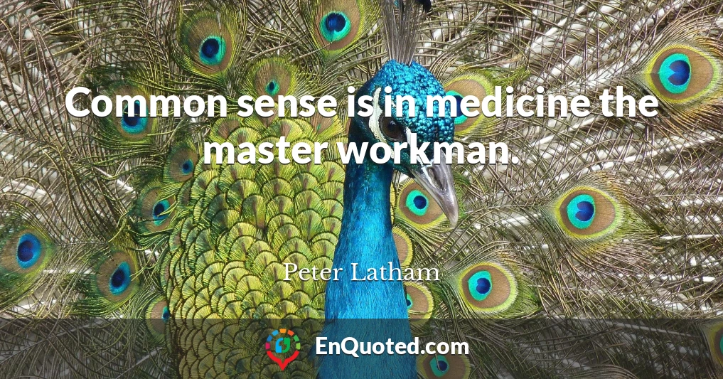 Common sense is in medicine the master workman.