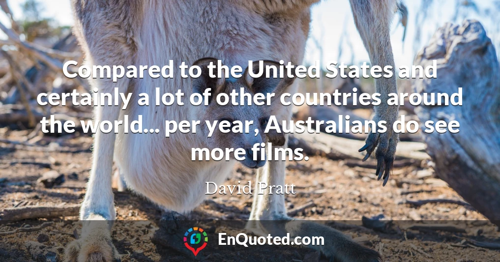 Compared to the United States and certainly a lot of other countries around the world... per year, Australians do see more films.