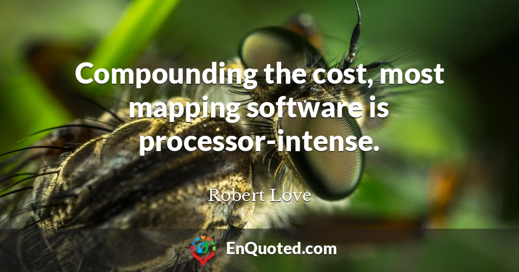 Compounding the cost, most mapping software is processor-intense.