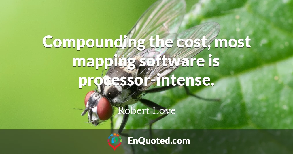 Compounding the cost, most mapping software is processor-intense.