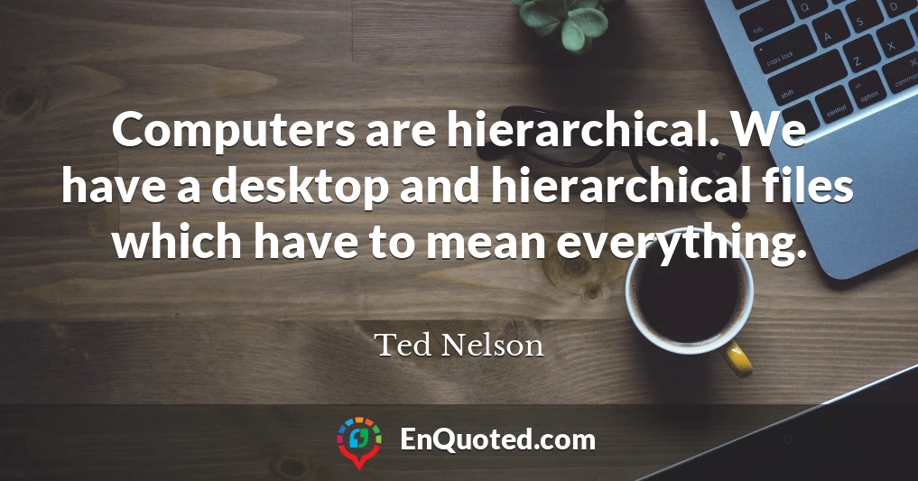 Computers are hierarchical. We have a desktop and hierarchical files which have to mean everything.