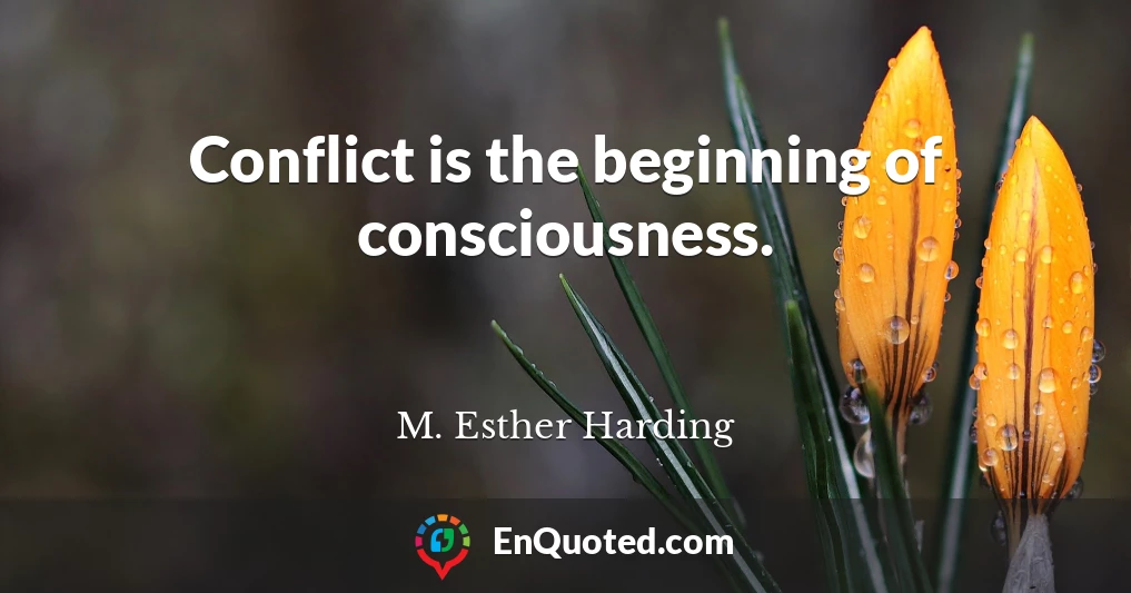 Conflict is the beginning of consciousness.