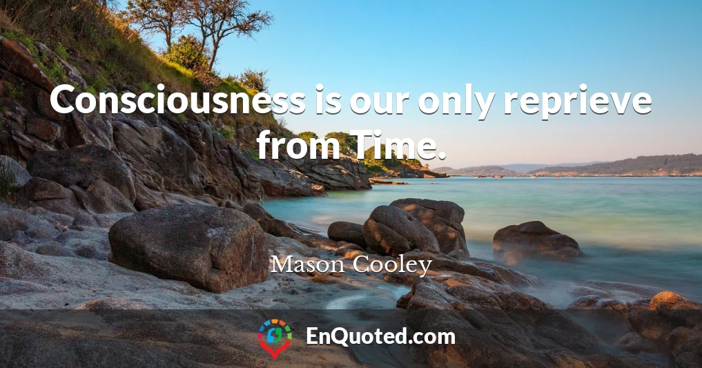 Consciousness is our only reprieve from Time.