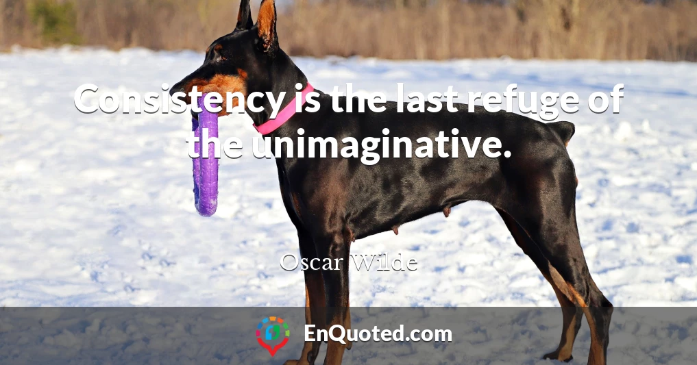 Consistency is the last refuge of the unimaginative.