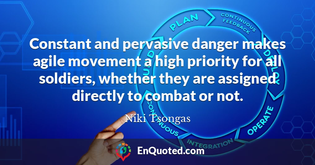 Constant and pervasive danger makes agile movement a high priority for all soldiers, whether they are assigned directly to combat or not.