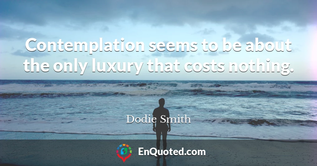 Contemplation seems to be about the only luxury that costs nothing.