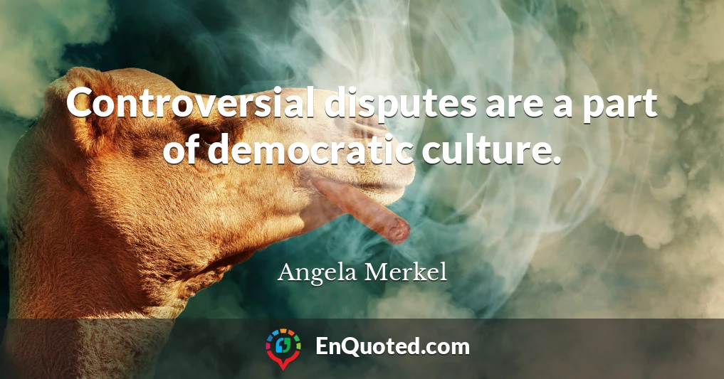 Controversial disputes are a part of democratic culture.