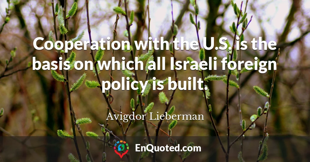 Cooperation with the U.S. is the basis on which all Israeli foreign policy is built.