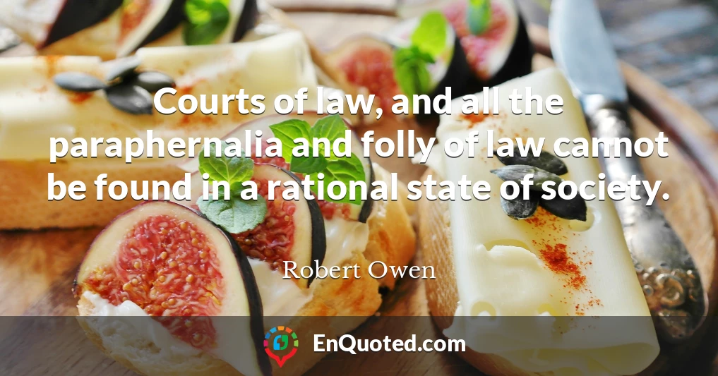 Courts of law, and all the paraphernalia and folly of law cannot be found in a rational state of society.