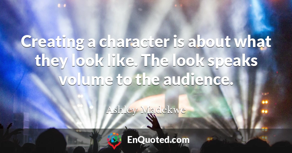 Creating a character is about what they look like. The look speaks volume to the audience.