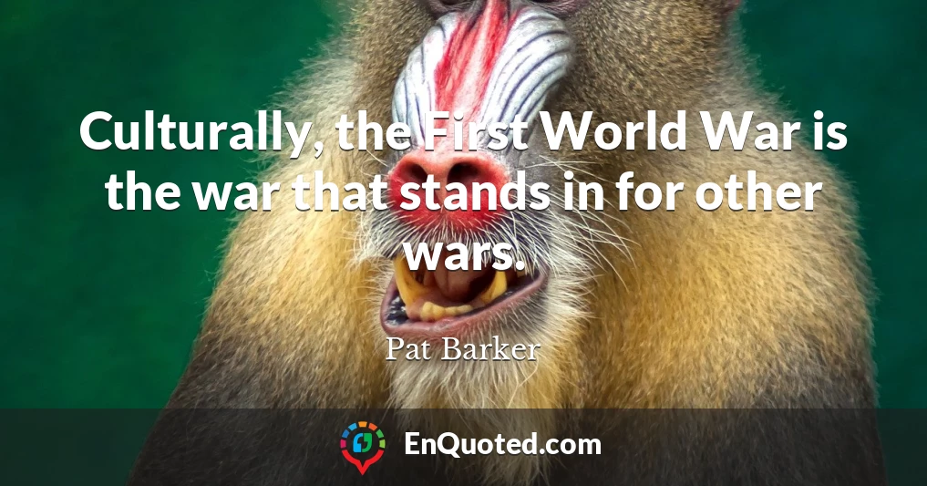 Culturally, the First World War is the war that stands in for other wars.