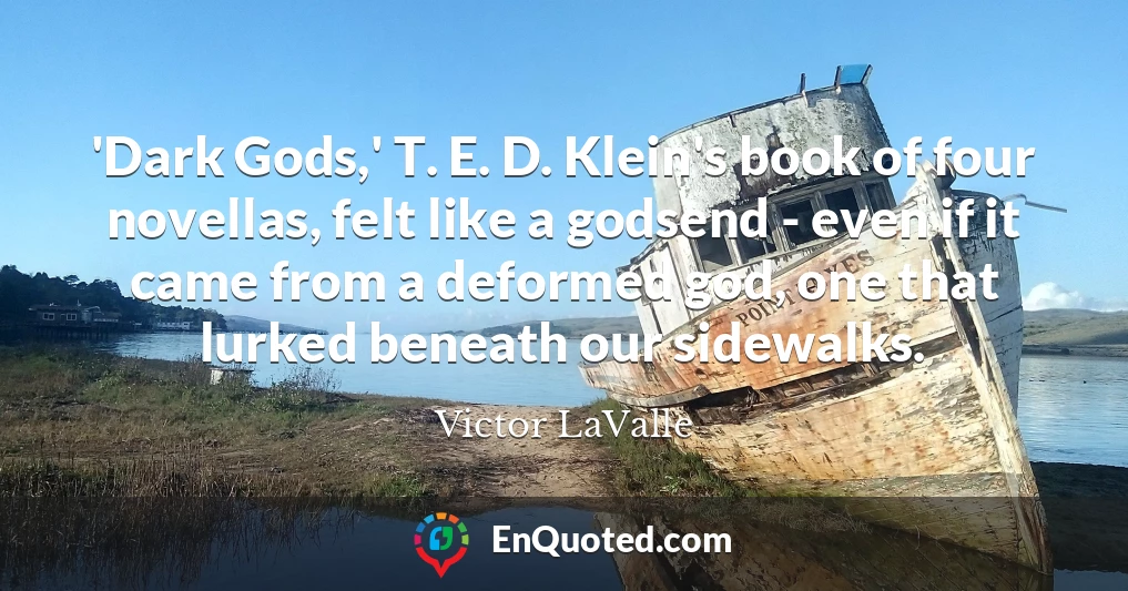 'Dark Gods,' T. E. D. Klein's book of four novellas, felt like a godsend - even if it came from a deformed god, one that lurked beneath our sidewalks.
