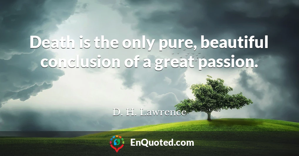 Death is the only pure, beautiful conclusion of a great passion.