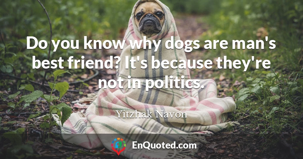 Do you know why dogs are man's best friend? It's because they're not in politics.