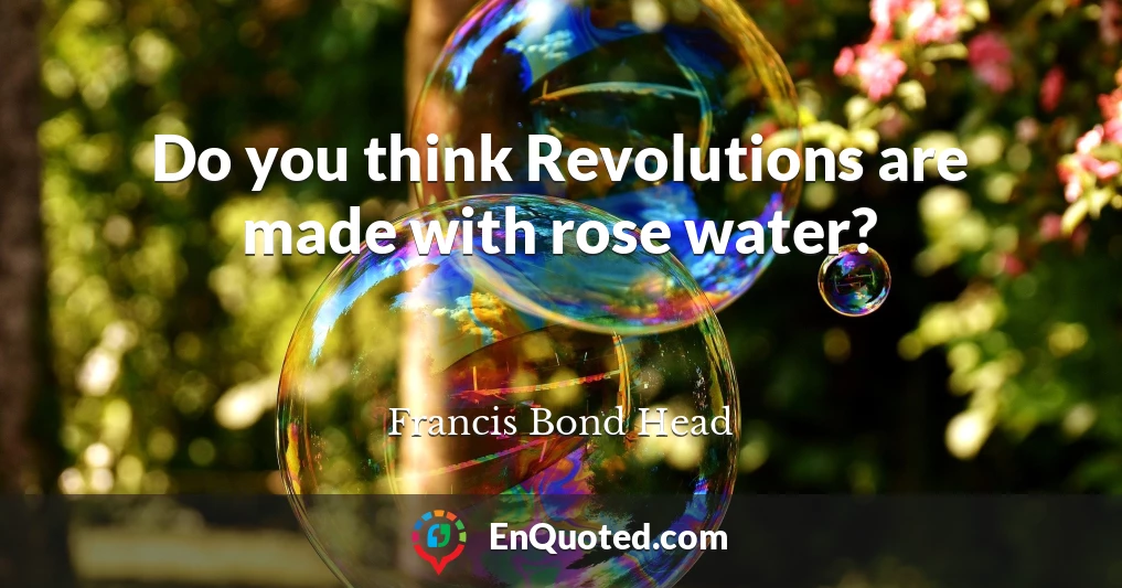 Do you think Revolutions are made with rose water?