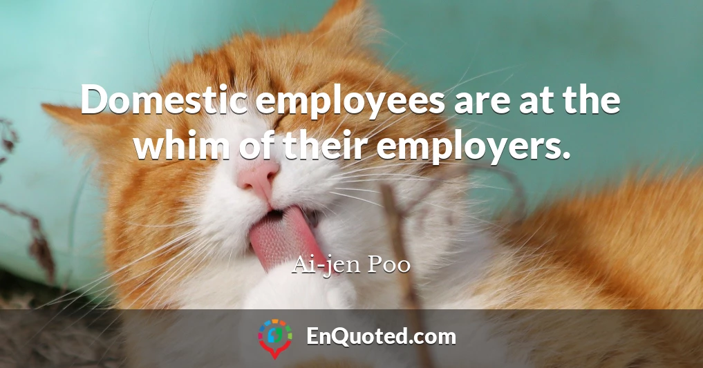 Domestic employees are at the whim of their employers.