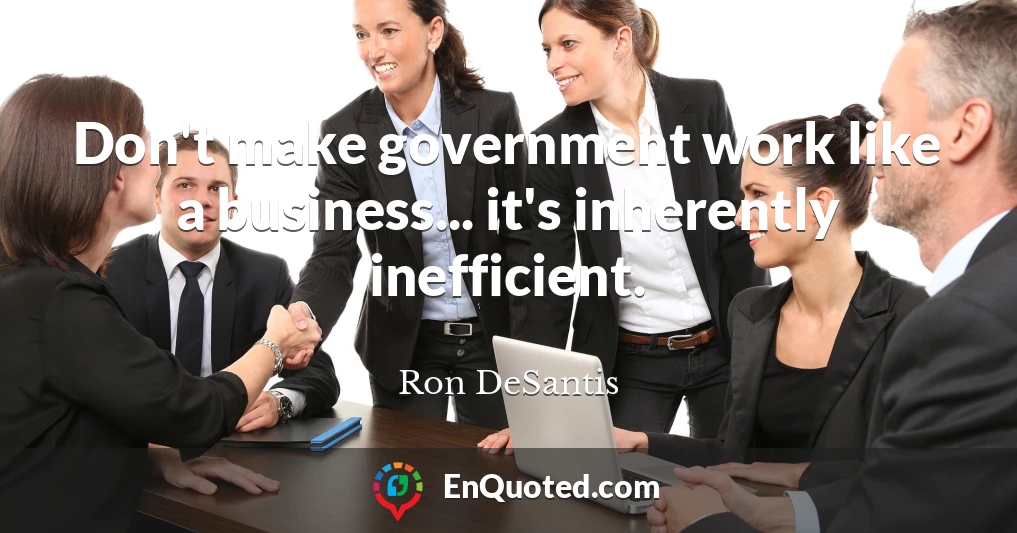 Don't make government work like a business... it's inherently inefficient.