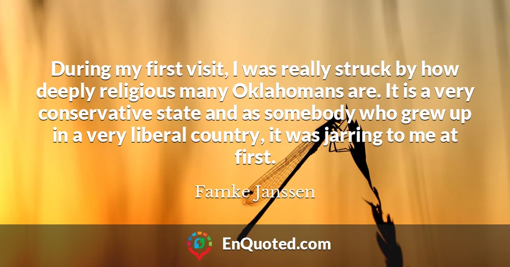 During my first visit, I was really struck by how deeply religious many Oklahomans are. It is a very conservative state and as somebody who grew up in a very liberal country, it was jarring to me at first.
