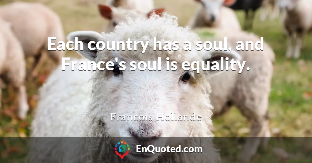 Each country has a soul, and France's soul is equality.