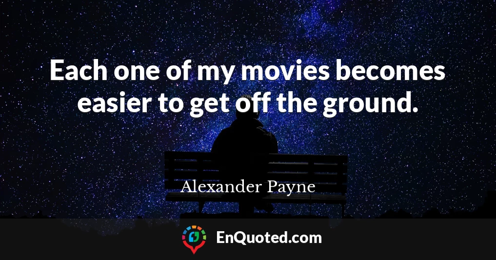 Each one of my movies becomes easier to get off the ground.