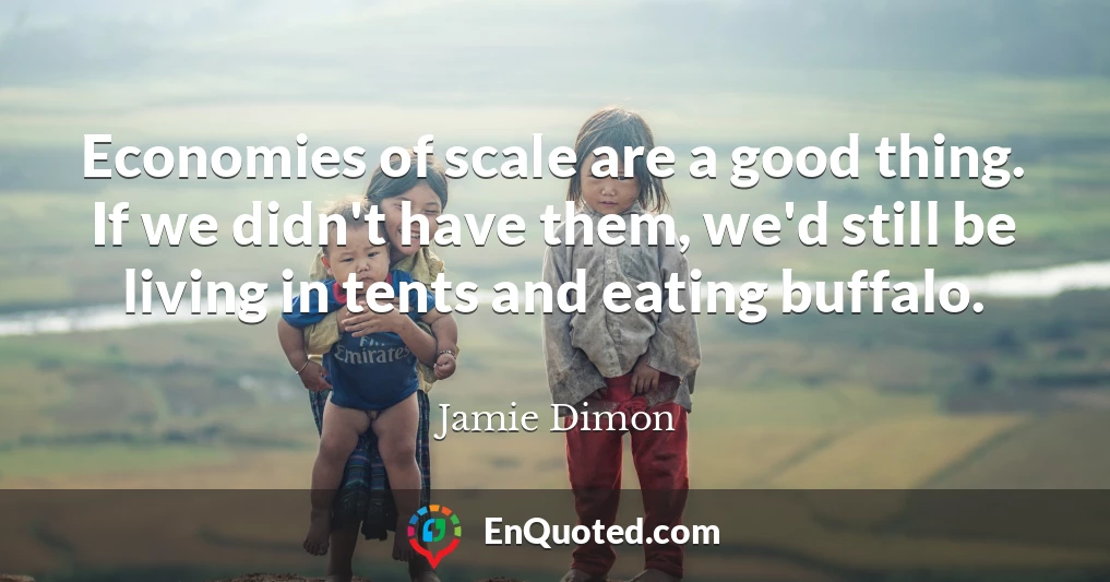 Economies of scale are a good thing. If we didn't have them, we'd still be living in tents and eating buffalo.
