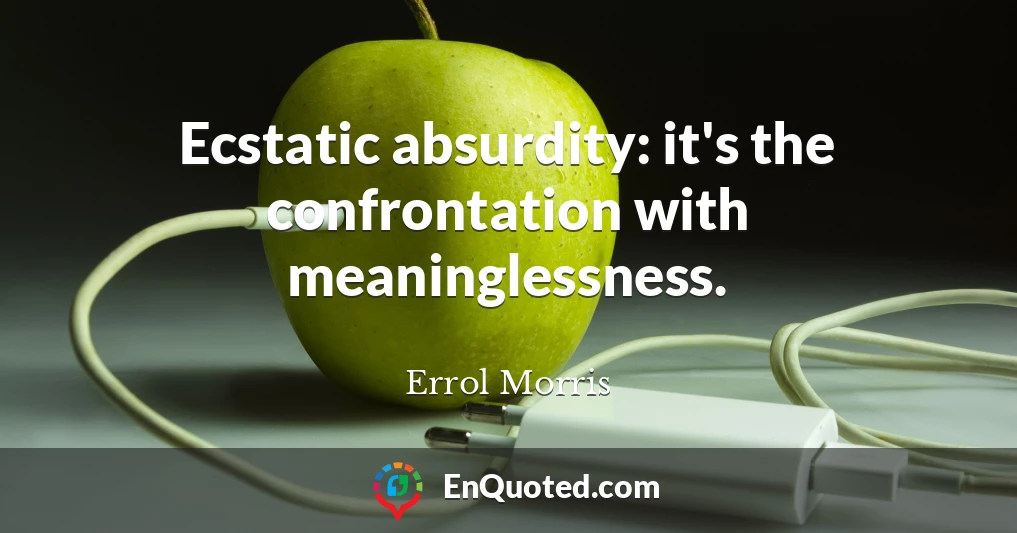 Ecstatic absurdity: it's the confrontation with meaninglessness.