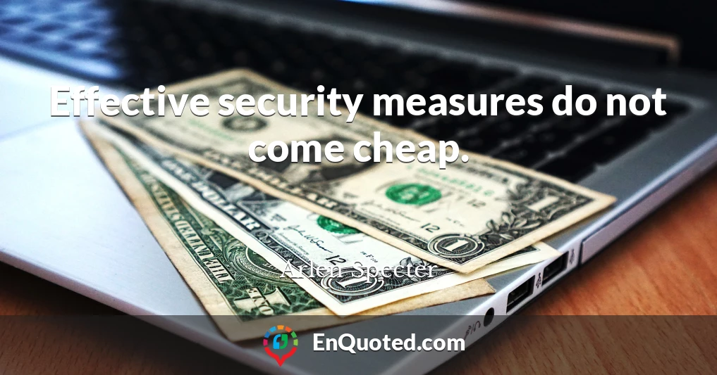 Effective security measures do not come cheap.