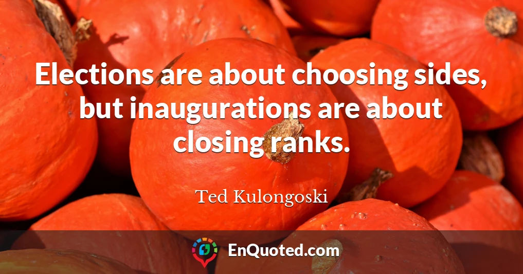 Elections are about choosing sides, but inaugurations are about closing ranks.